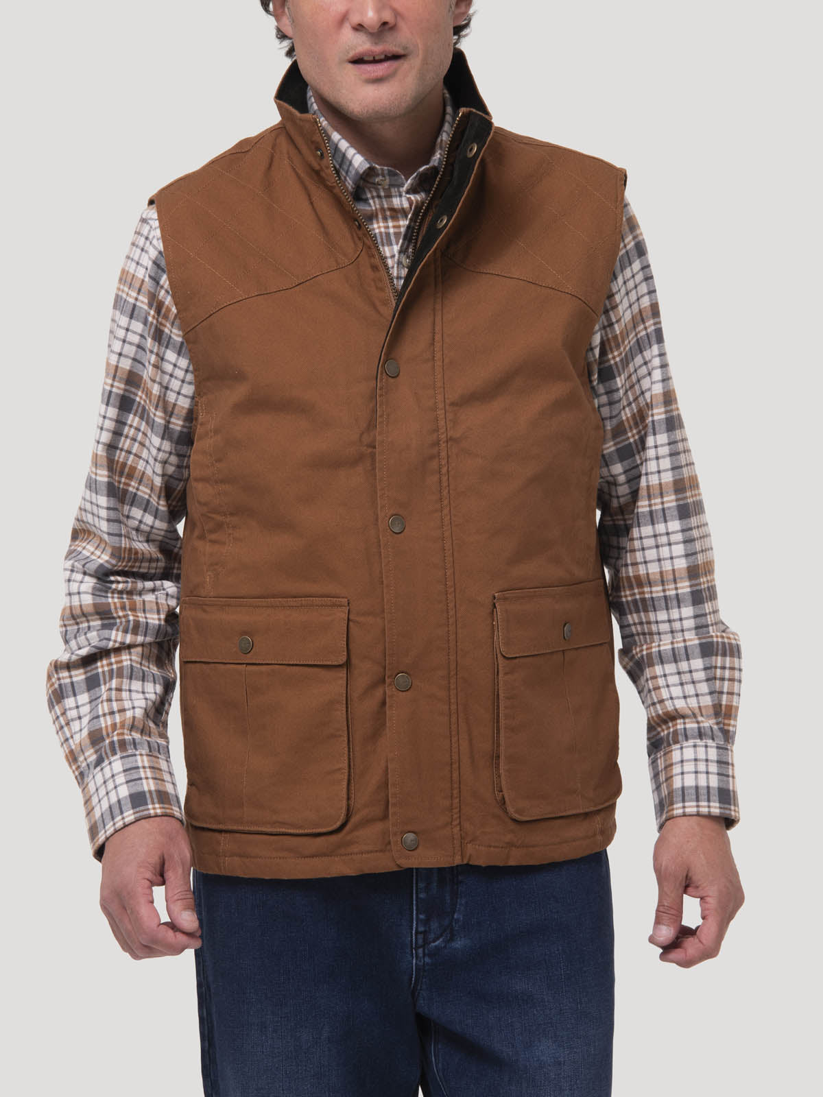 Chaqueta Sin Mangas Algodón Orgánico Hombre Hammer Café Rockford