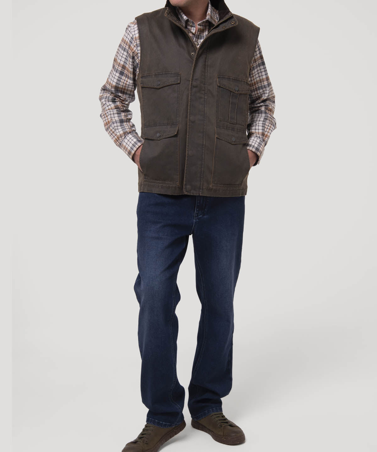 Chaqueta Sin Mangas Algodón Hombre Marzio Café Rockford