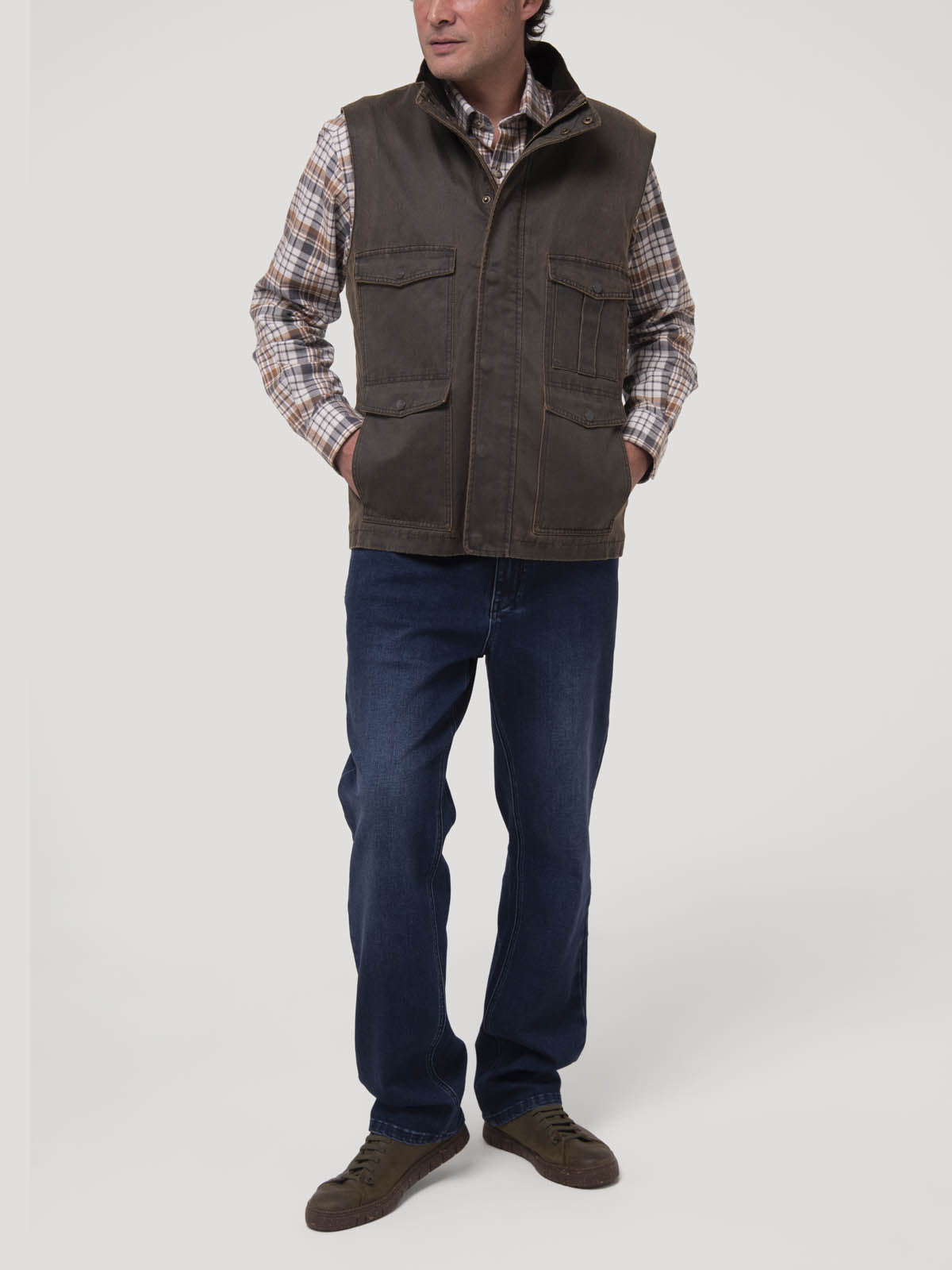 Chaqueta Sin Mangas Algodón Hombre Marzio Café Rockford