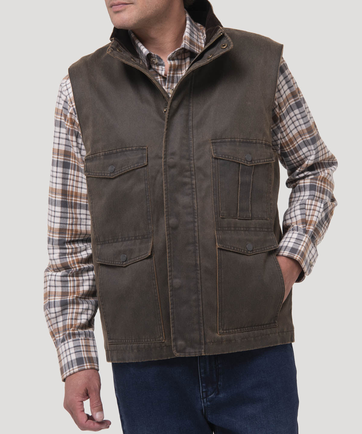 Chaqueta Sin Mangas Algodón Hombre Marzio Café Rockford