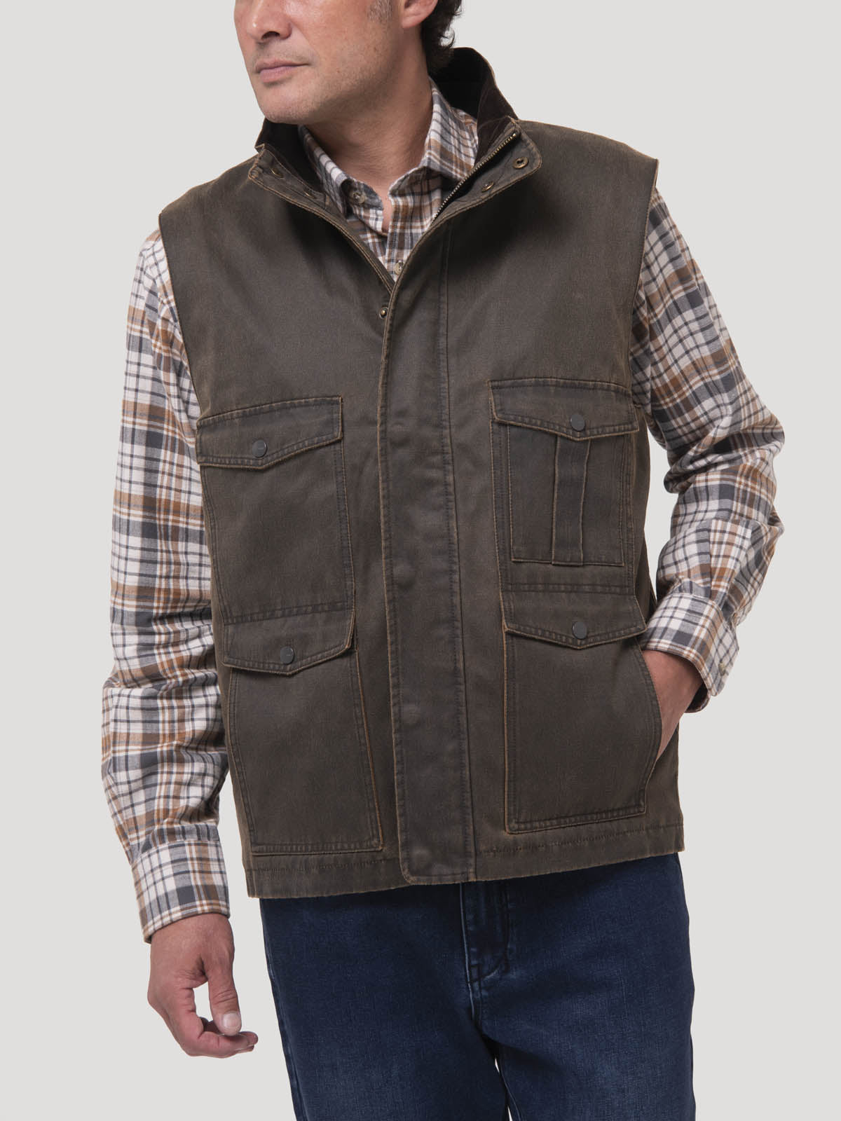 Chaqueta Sin Mangas Algodón Hombre Marzio Café Rockford