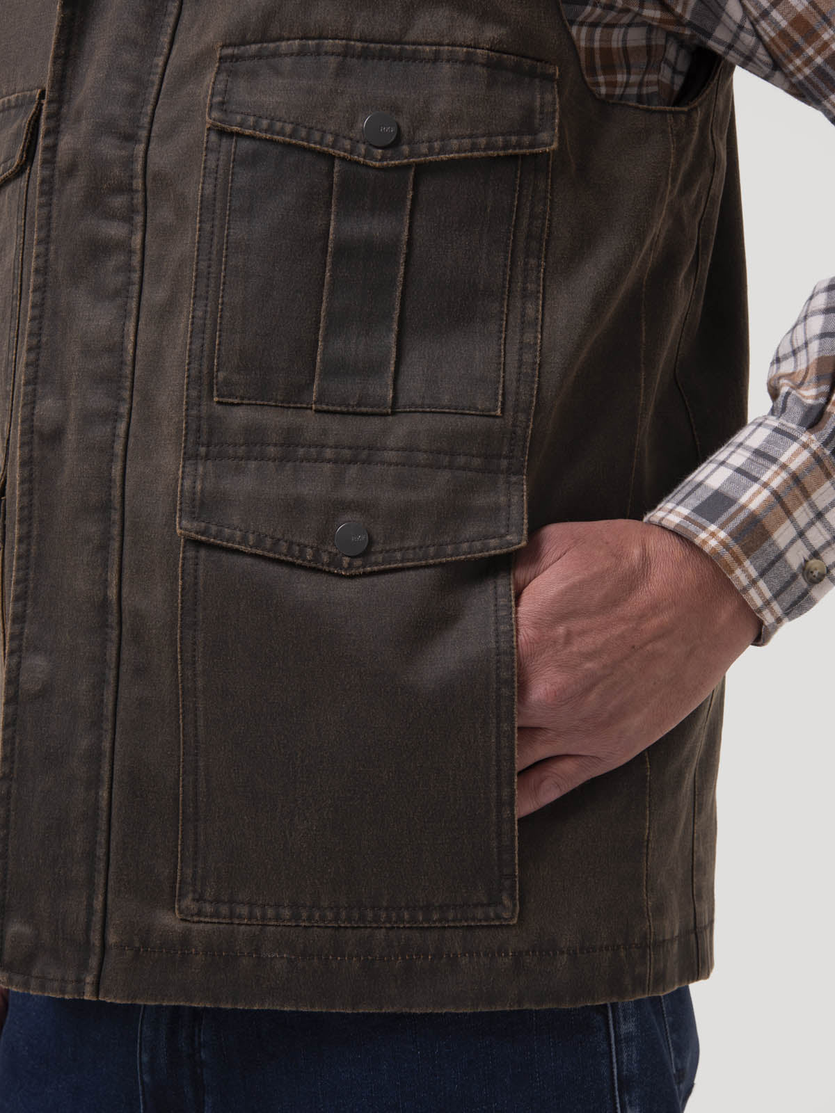 Chaqueta Sin Mangas Algodón Hombre Marzio Café Rockford