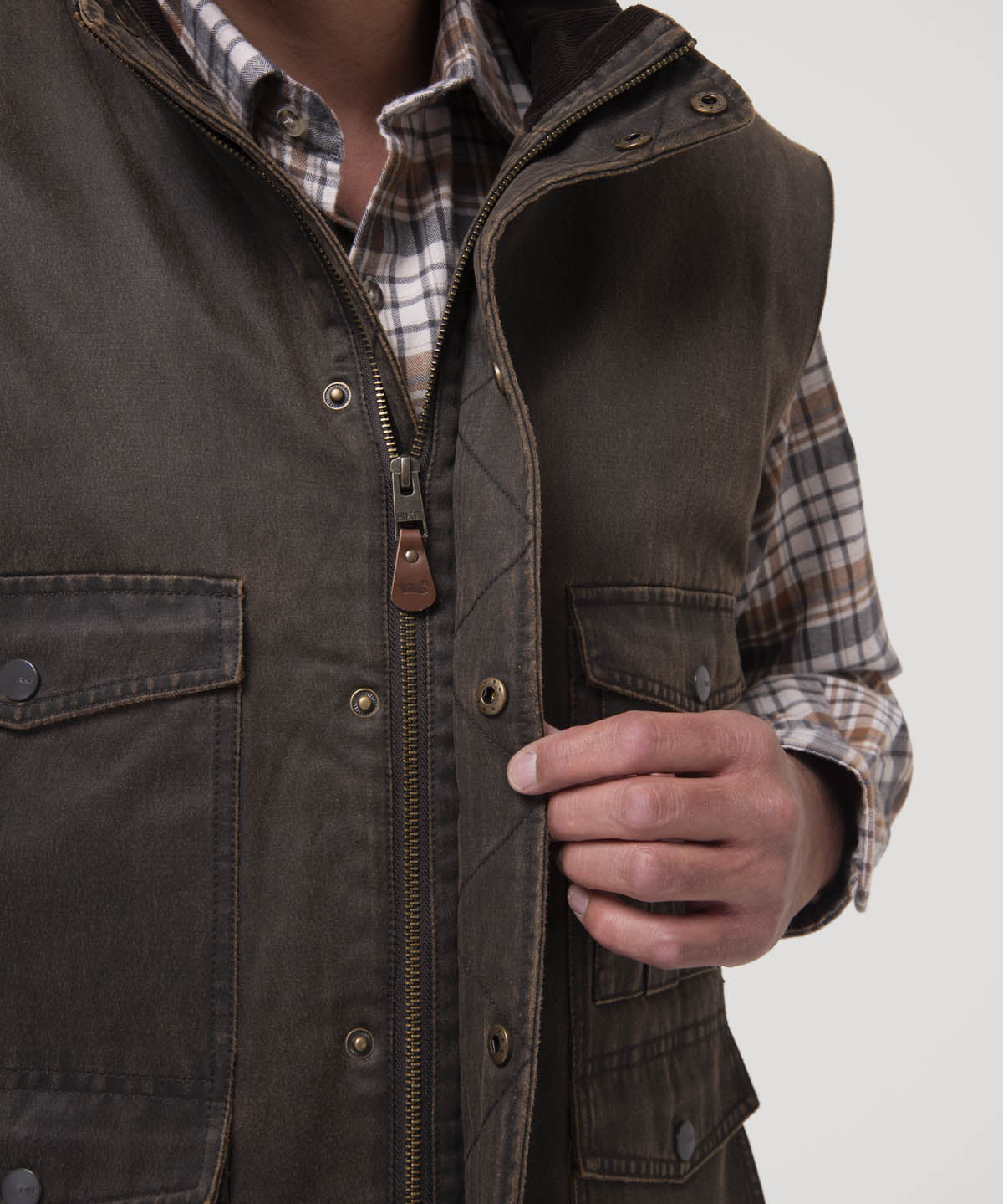 Chaqueta Sin Mangas Algodón Hombre Marzio Café Rockford