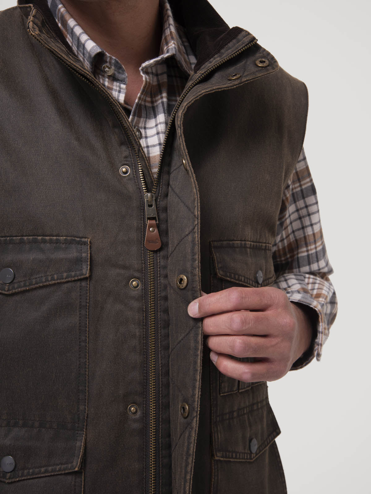 Chaqueta Sin Mangas Algodón Hombre Marzio Café Rockford