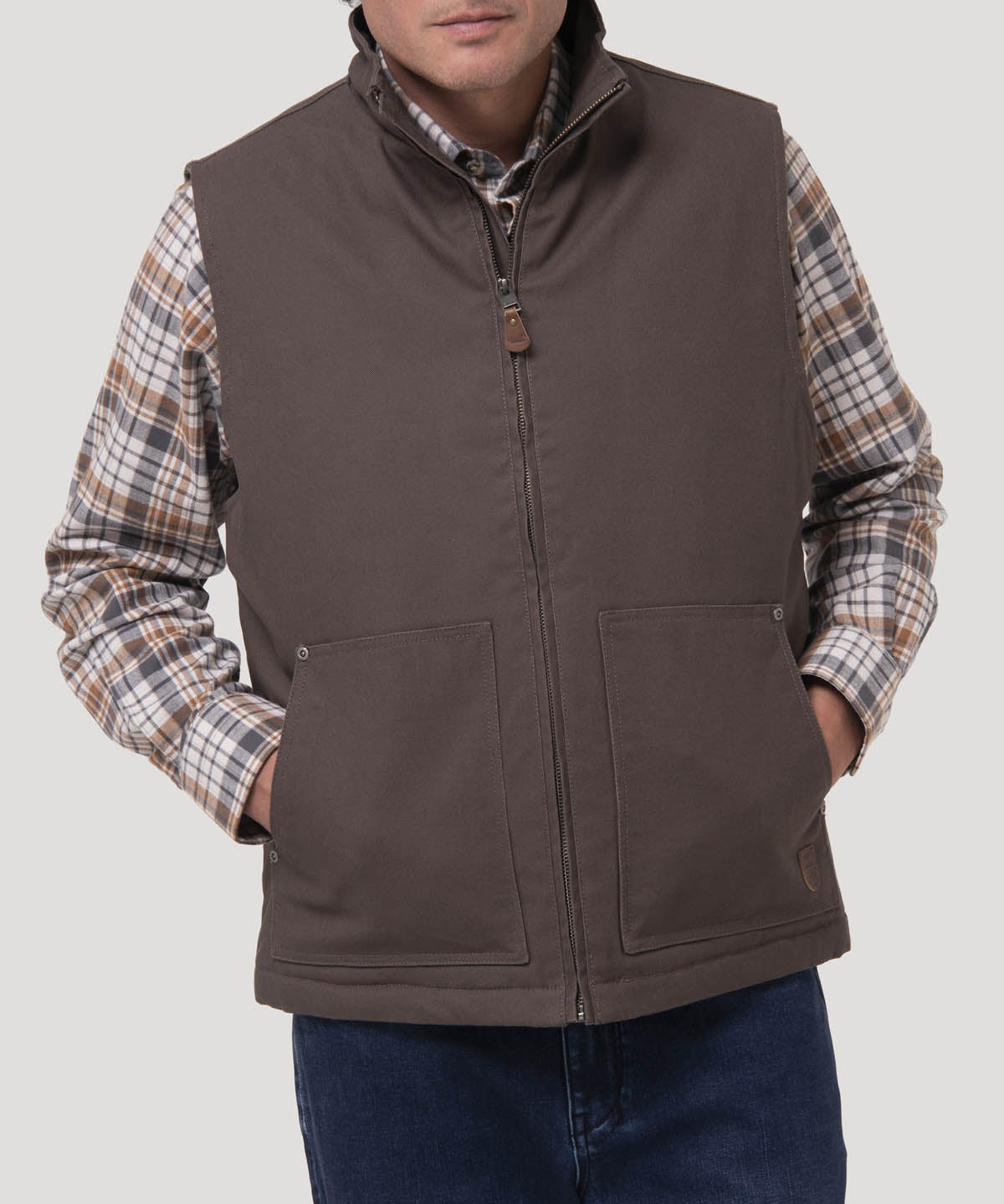 Chaqueta Sin Mangas Algodón Orgánico Hombre Hartt Café Rockford