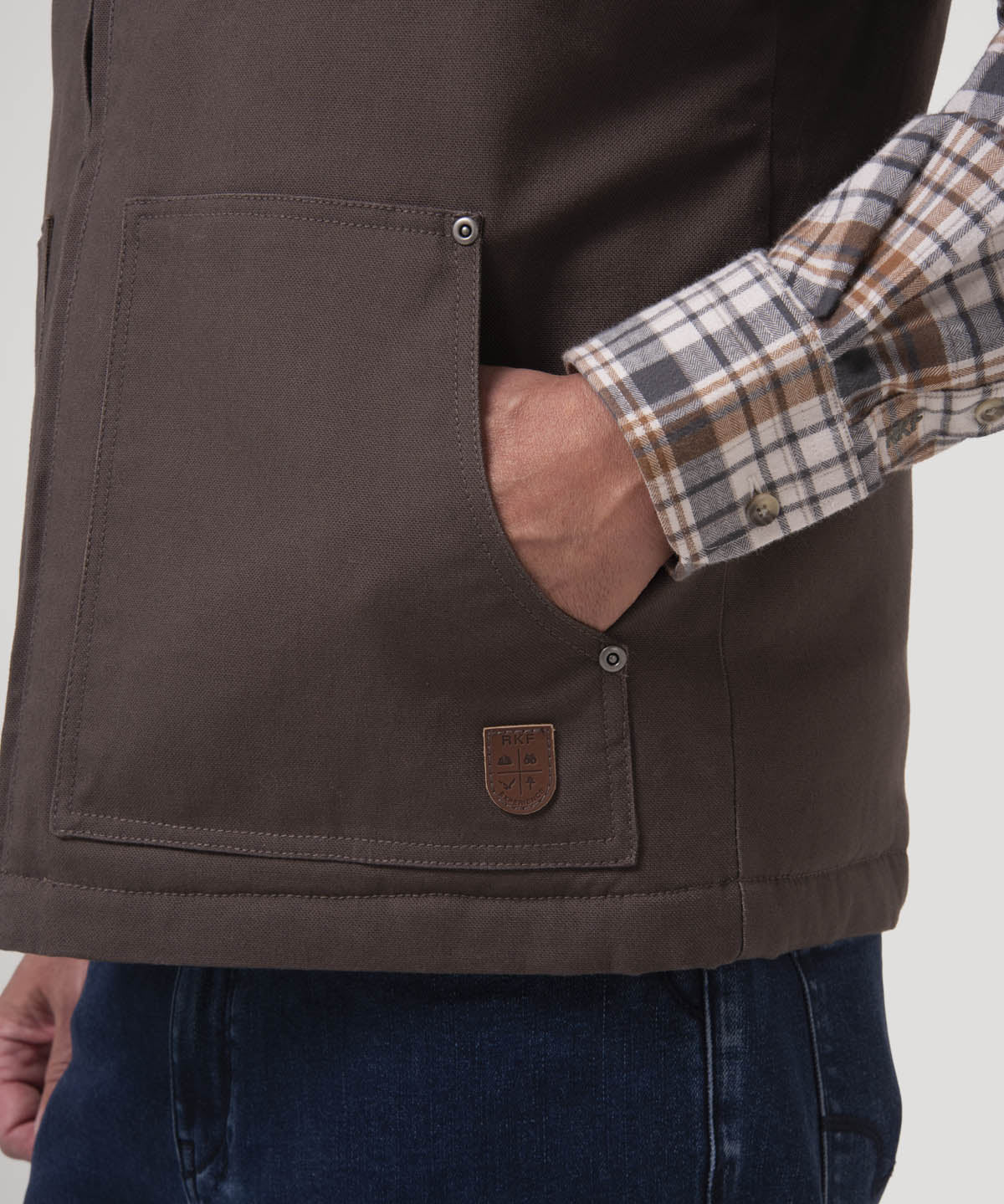 Chaqueta Sin Mangas Algodón Orgánico Hombre Hartt Café Rockford