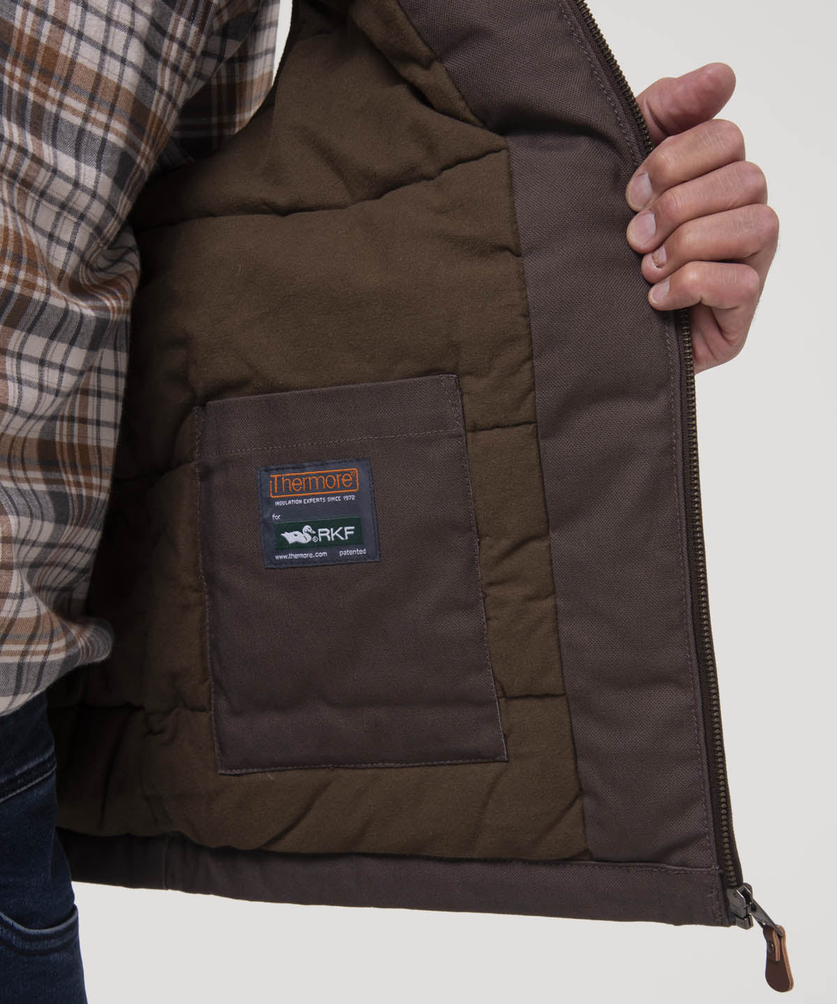 Chaqueta Sin Mangas Algodón Orgánico Hombre Hartt Café Rockford