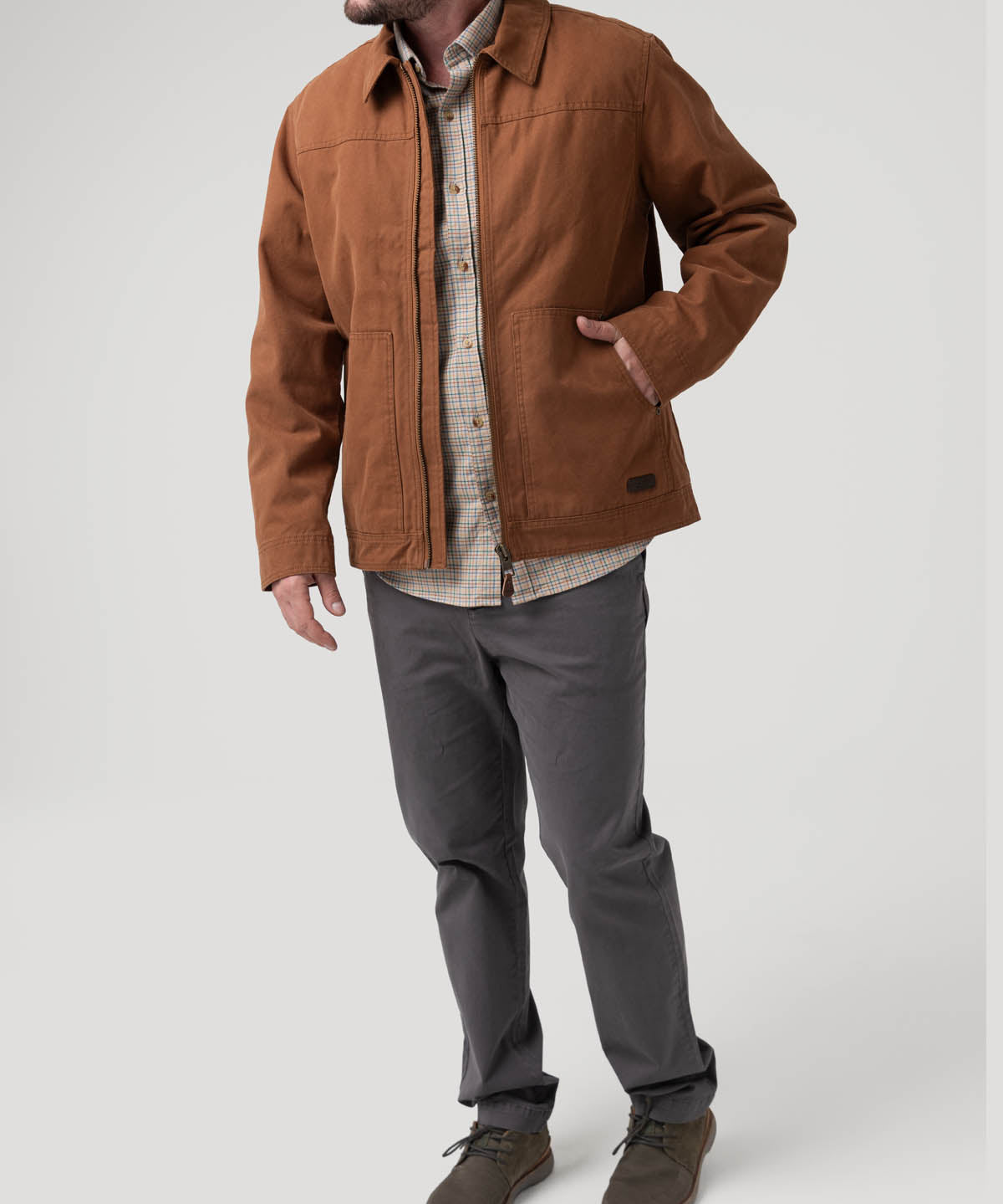 Chaqueta Algodón Orgánico Hombre Barrn Café Rockford