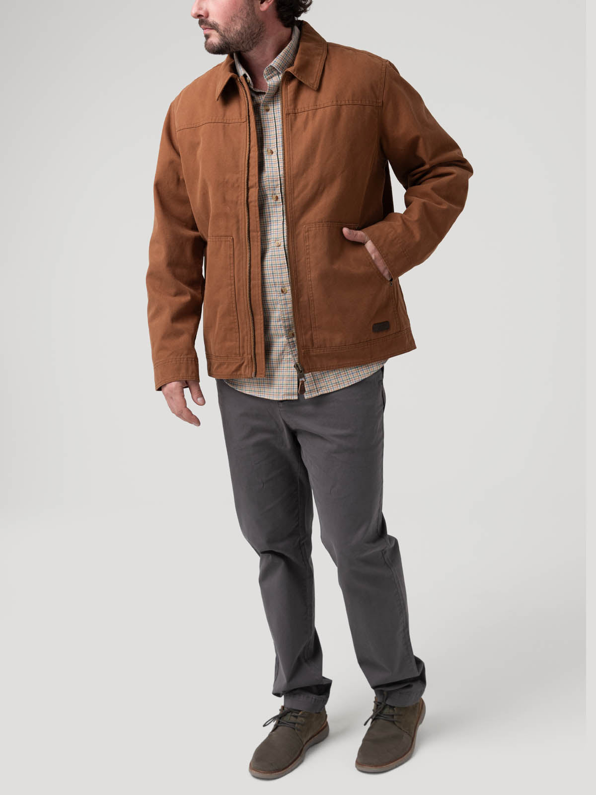 Chaqueta Algodón Orgánico Hombre Barrn Café Rockford