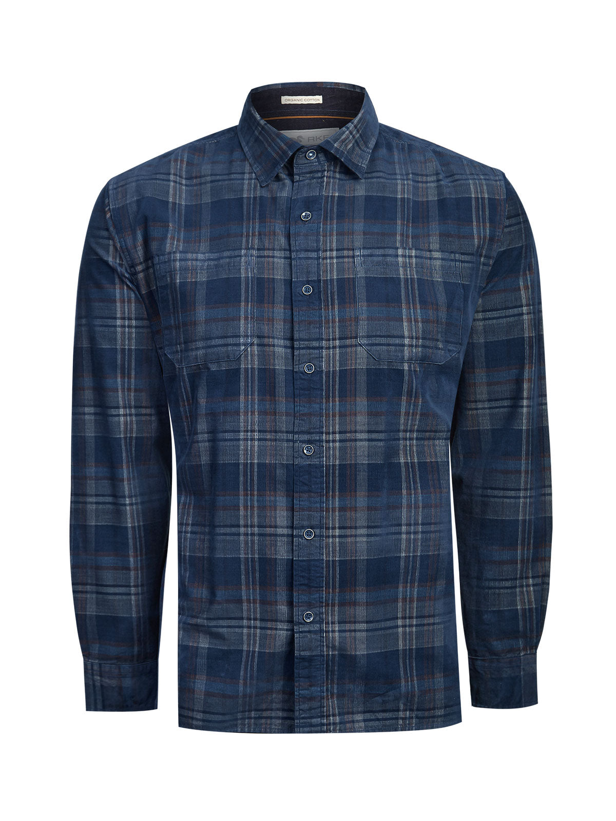 Camisa Algodón Orgánico Hombre Tartancord Café Rockford