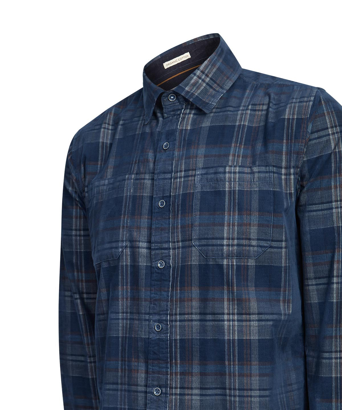 Camisa Algodón Orgánico Hombre Tartancord Café Rockford
