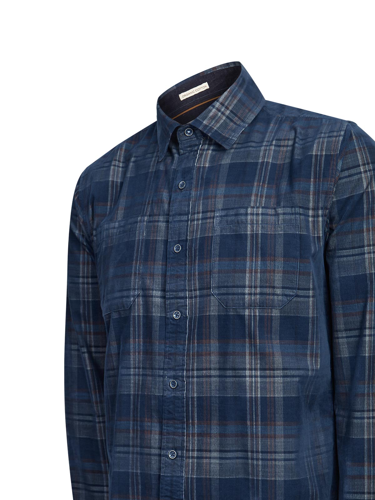 Camisa Algodón Orgánico Hombre Tartancord Café Rockford