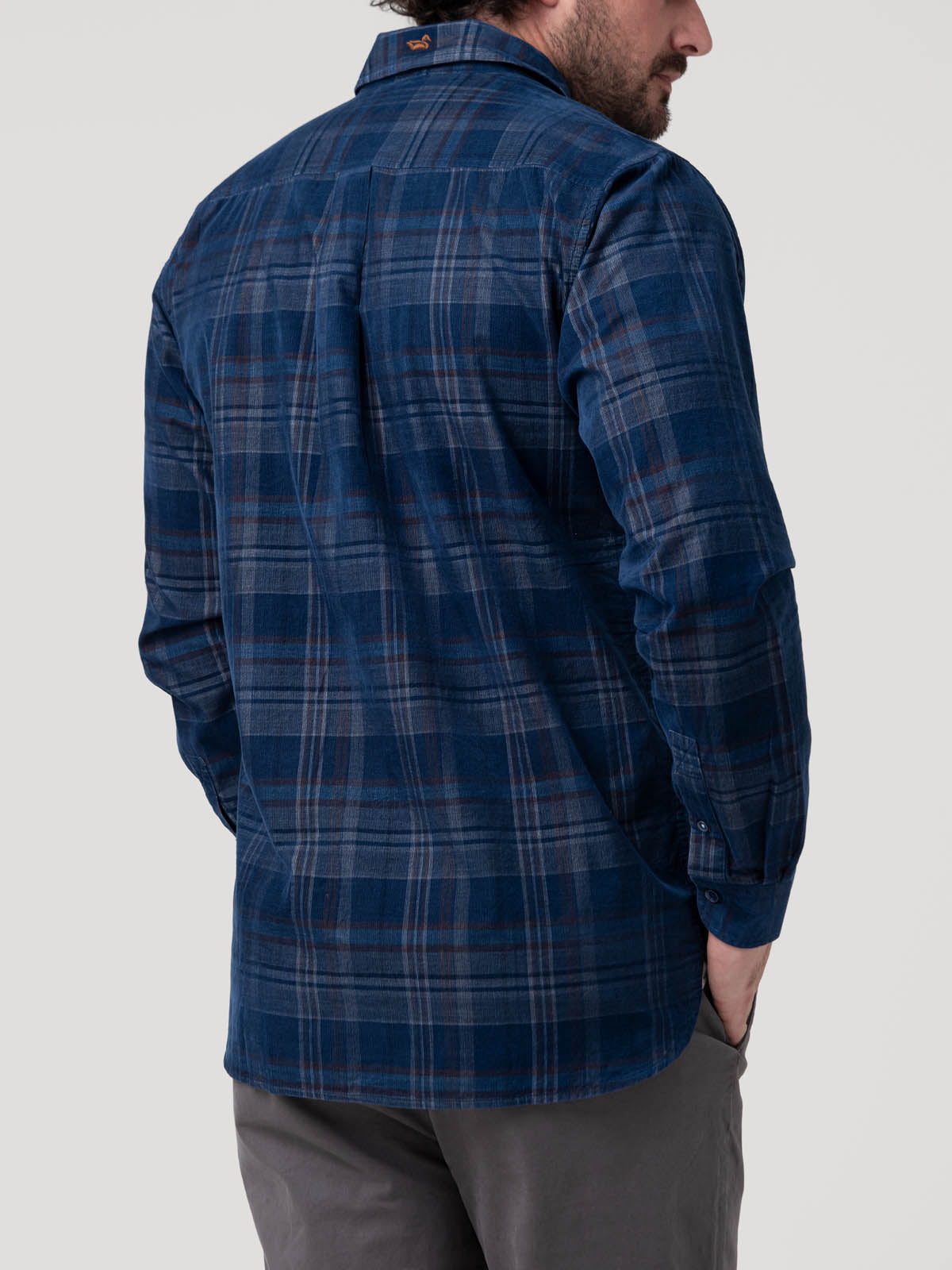 Camisa Algodón Orgánico Hombre Tartancord Café Rockford