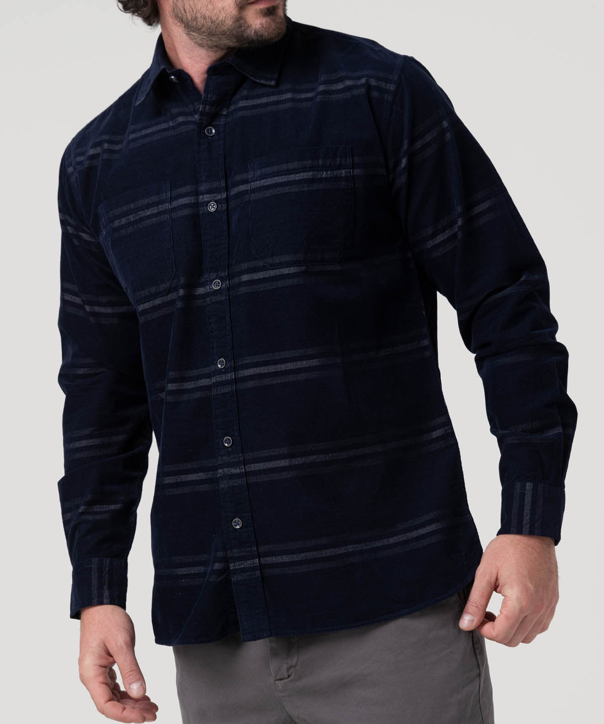 Camisa Algodón Orgánico Hombre Tartancord Café Rockford