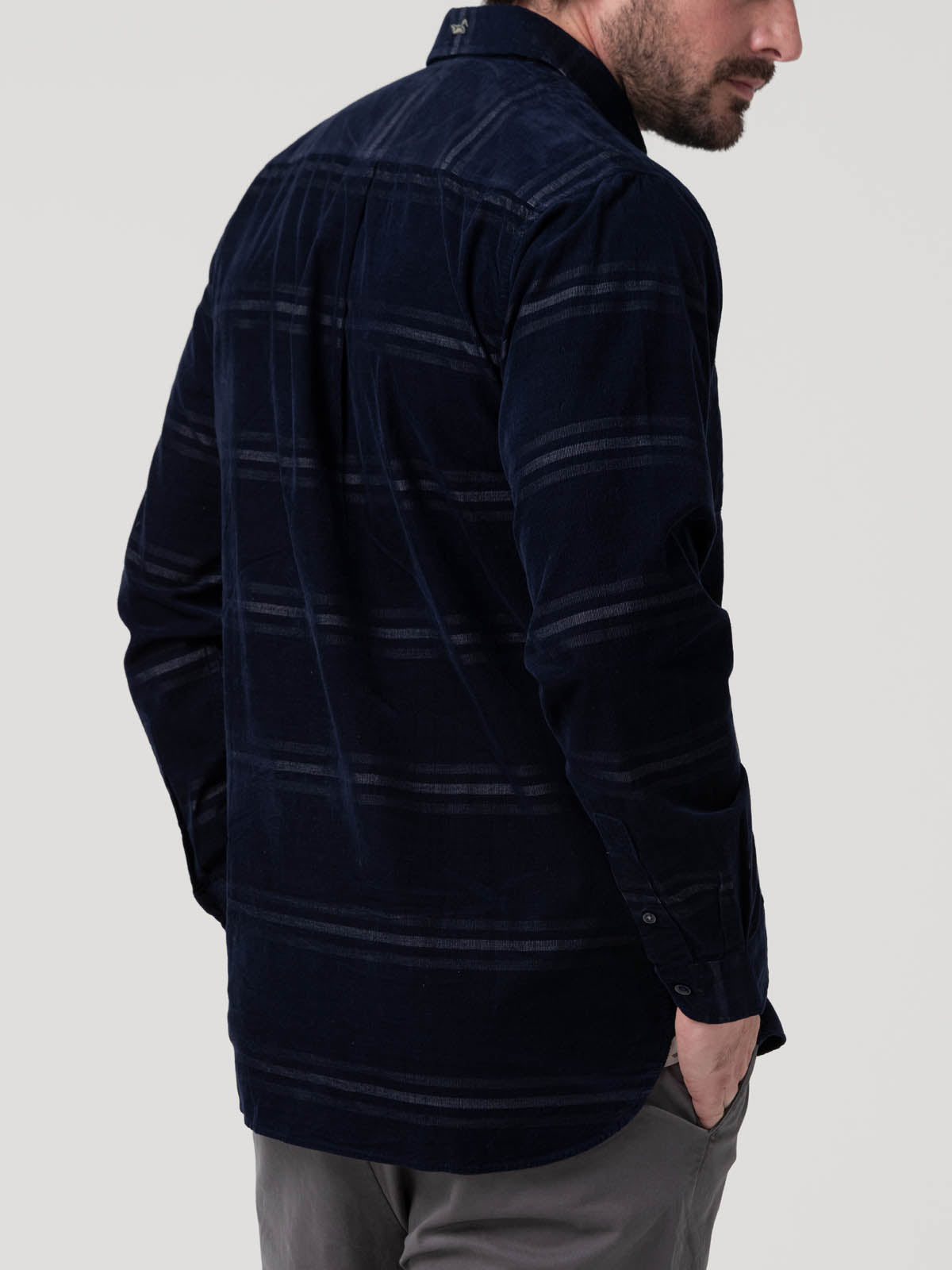 Camisa Algodón Orgánico Hombre Tartancord Café Rockford