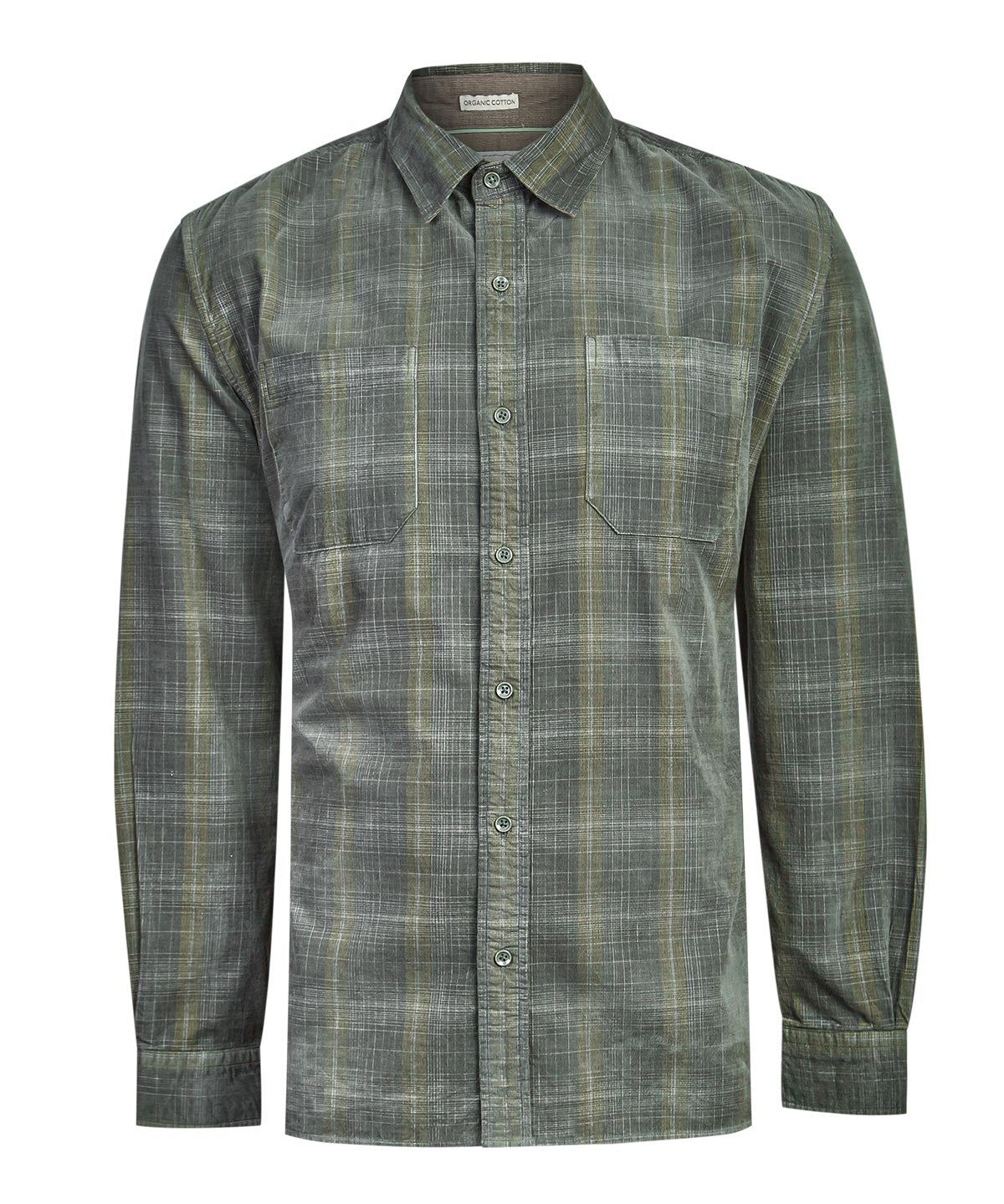 Camisa Algodón Orgánico Hombre Tartancord Café Rockford