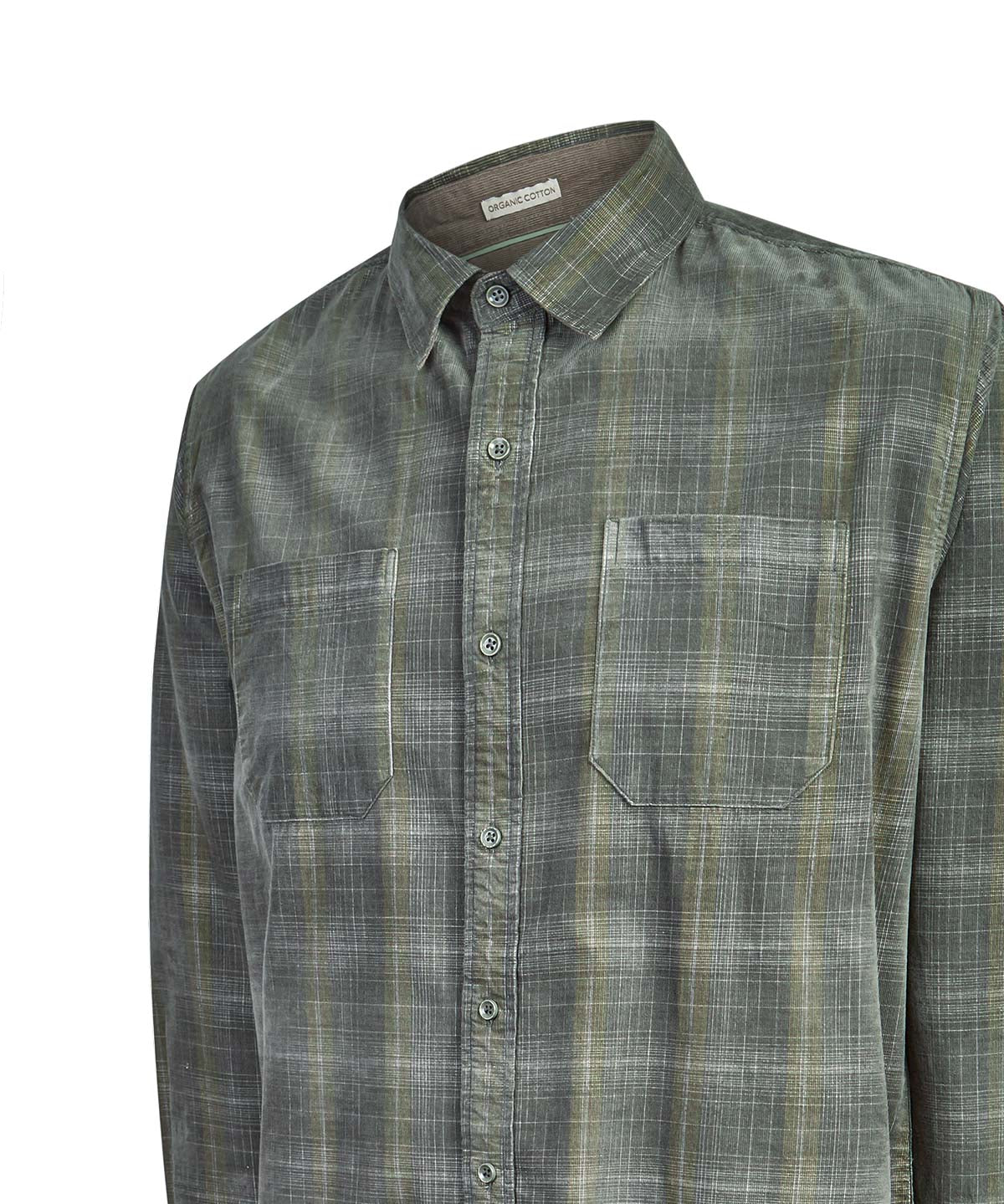 Camisa Algodón Orgánico Hombre Tartancord Café Rockford