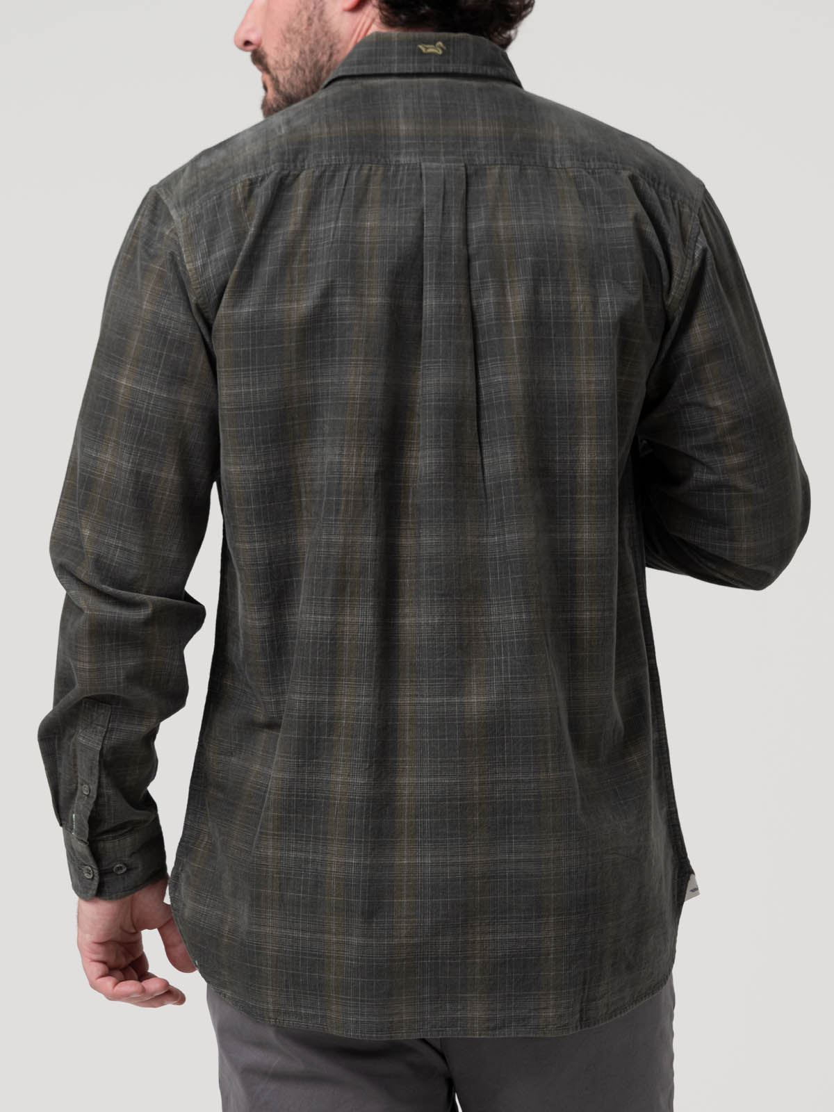Camisa Algodón Orgánico Hombre Tartancord Café Rockford