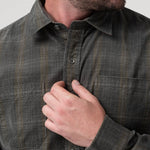 Camisa Algodón Orgánico Hombre Tartancord Café Rockford