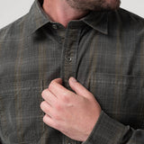 Camisa Algodón Orgánico Hombre Tartancord Café Rockford