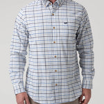 Camisa Algodón Orgánico Hombre Viyella Celeste Cuadrillé Rockford