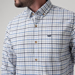 Camisa Algodón Orgánico Hombre Viyella Celeste Cuadrillé Rockford