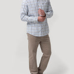 Camisa Algodón Orgánico Hombre Viyella Celeste Cuadrillé Rockford