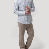 Camisa Algodón Orgánico Hombre Viyella Celeste Cuadrillé Rockford