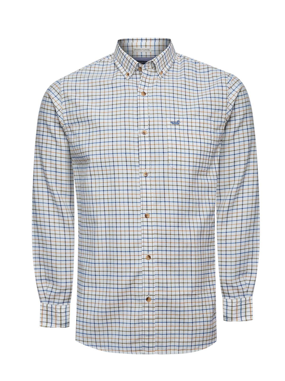 Camisa Algodón Orgánico Hombre Viyella Blanco Cuadrillé Rockford