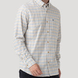 Camisa Algodón Orgánico Hombre Viyella Blanco Cuadrillé Rockford