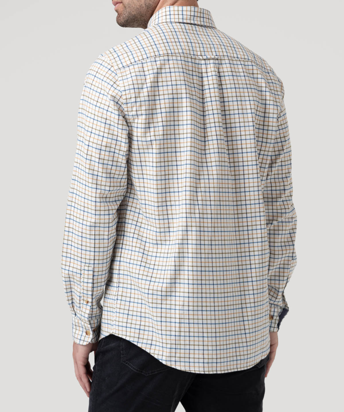 Camisa Algodón Orgánico Hombre Viyella Blanco Cuadrillé Rockford