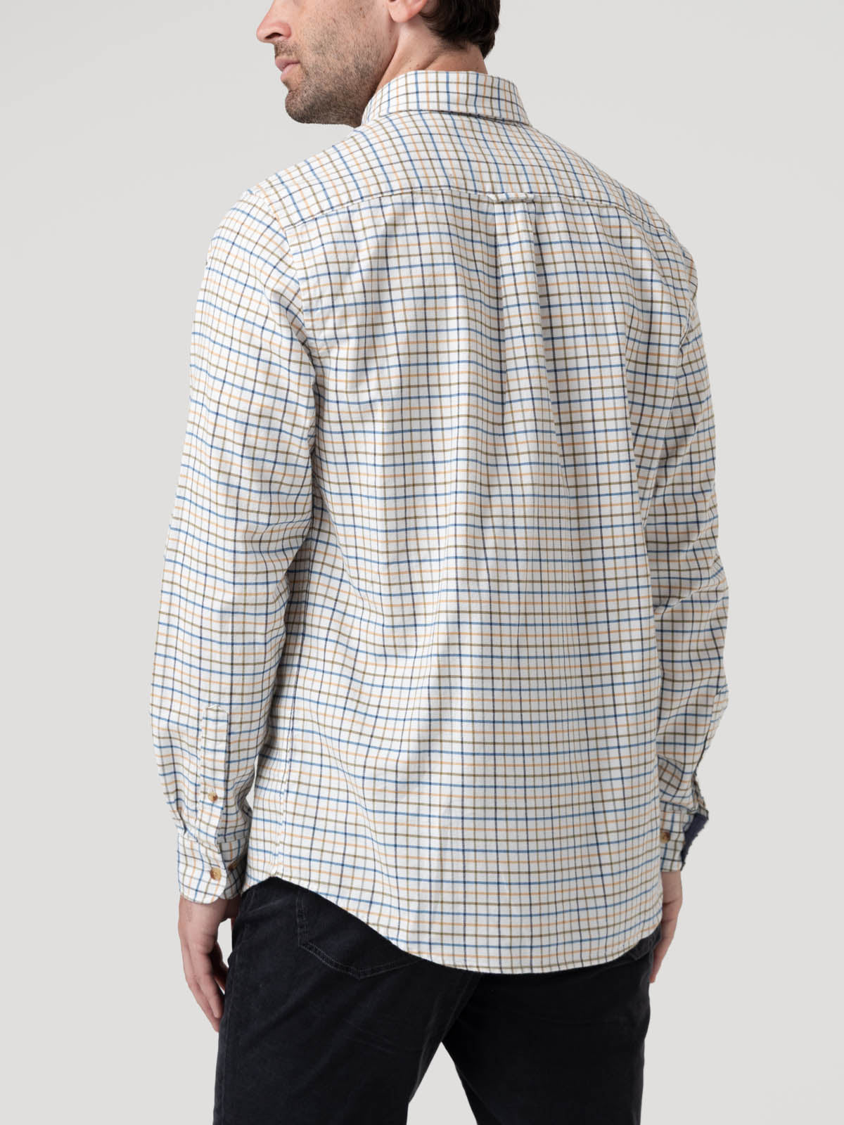 Camisa Algodón Orgánico Hombre Viyella Blanco Cuadrillé Rockford