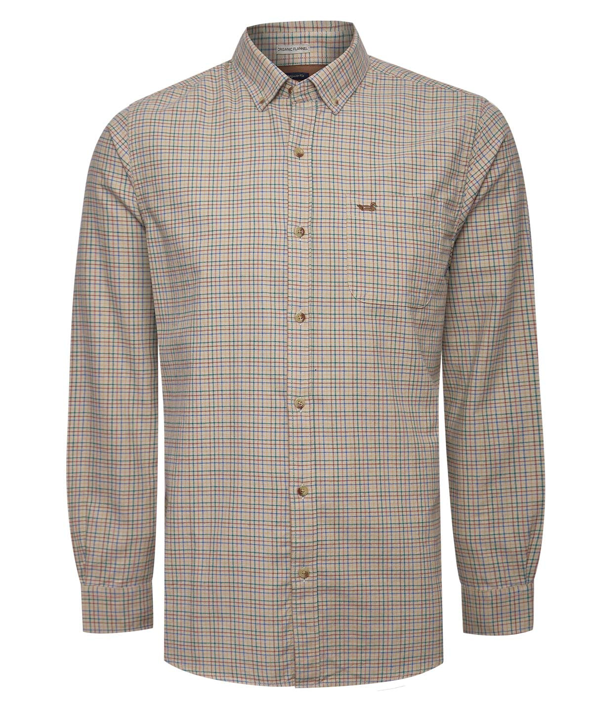 Camisa Algodón Orgánico Hombre Viyella Café Cuadrillé Rockford