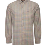 Camisa Algodón Orgánico Hombre Viyella Café Cuadrillé Rockford