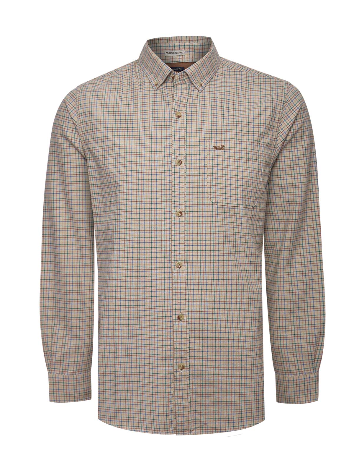 Camisa Algodón Orgánico Hombre Viyella Café Cuadrillé Rockford