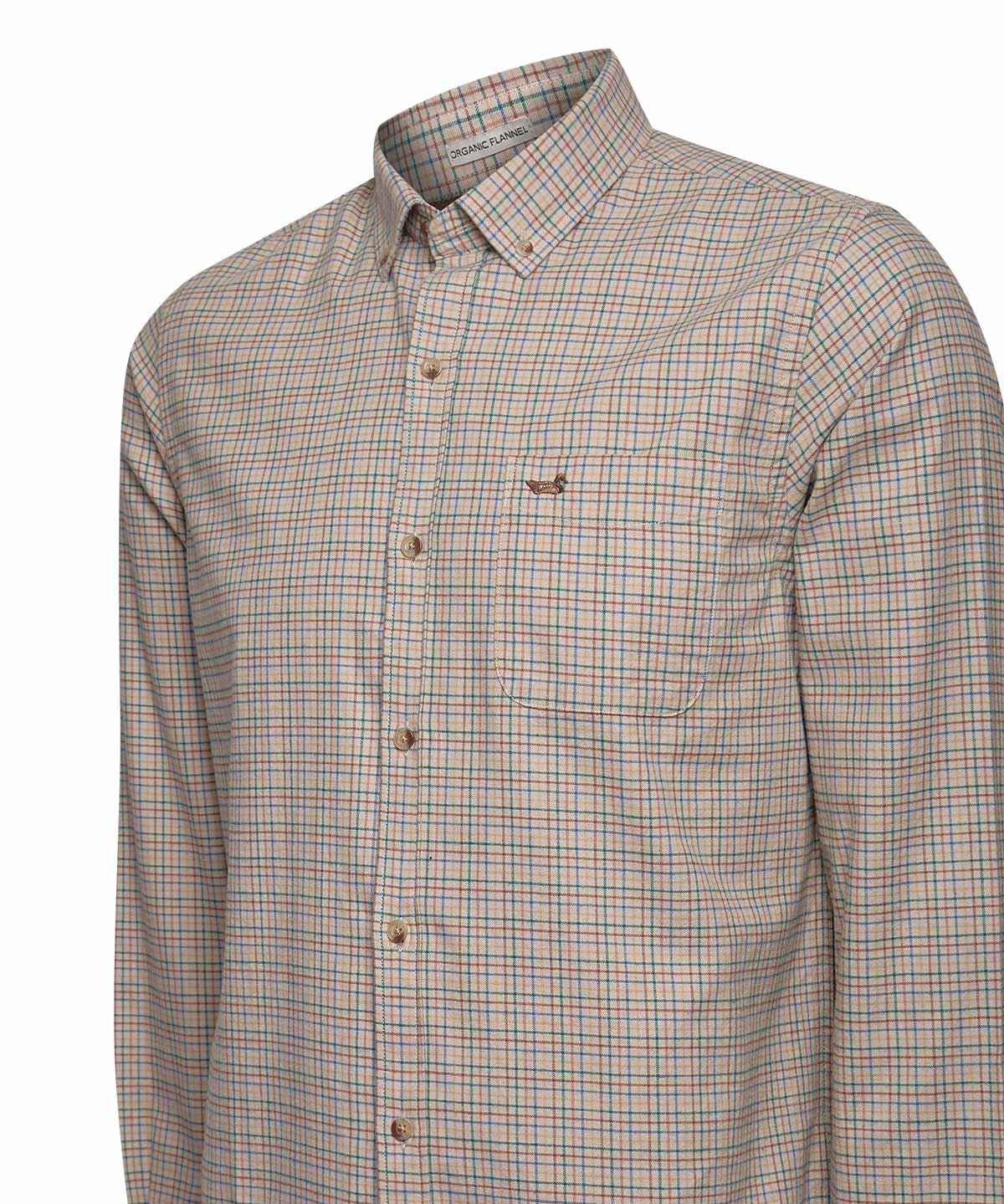 Camisa Algodón Orgánico Hombre Viyella Café Cuadrillé Rockford