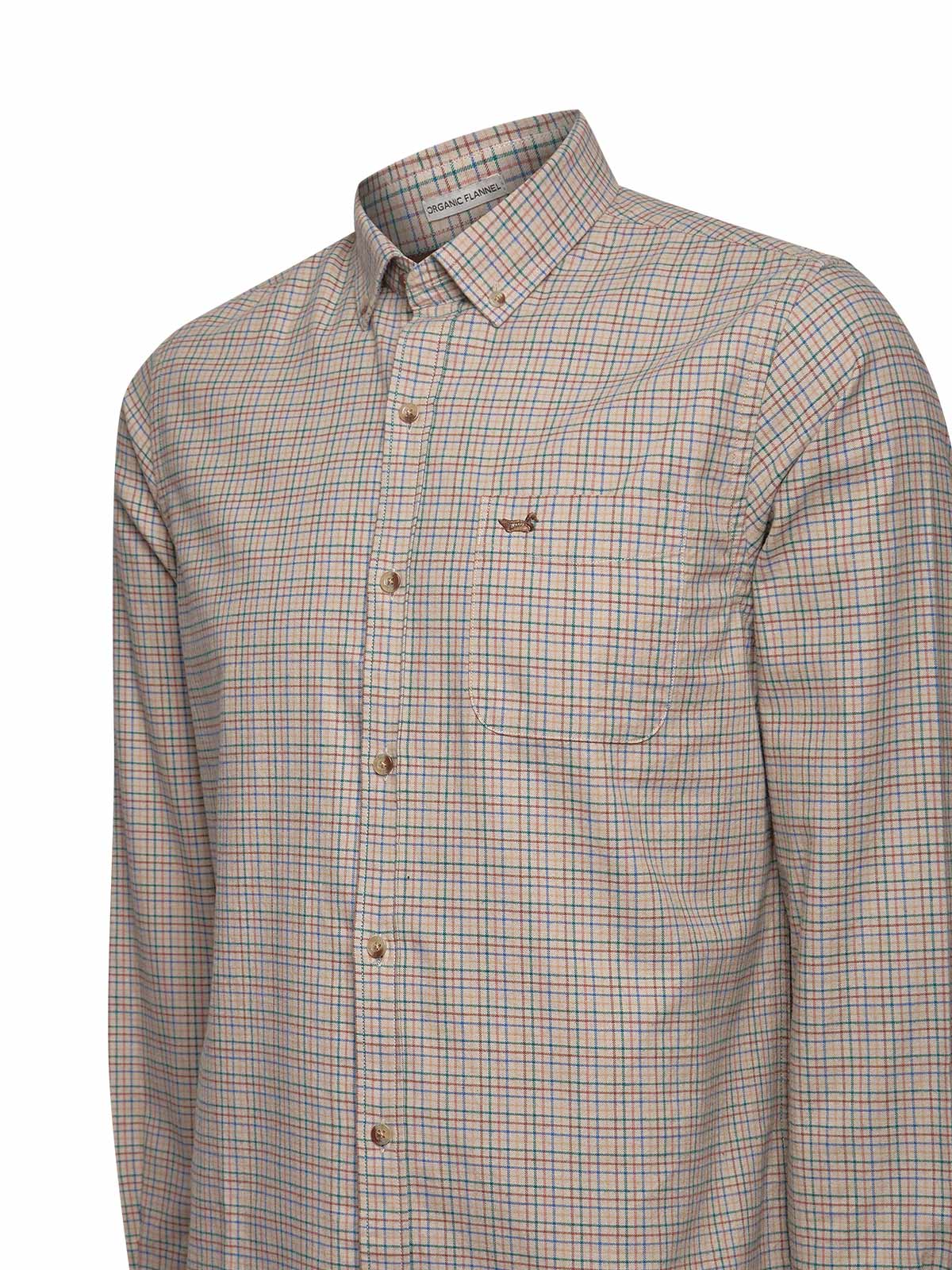 Camisa Algodón Orgánico Hombre Viyella Café Cuadrillé Rockford