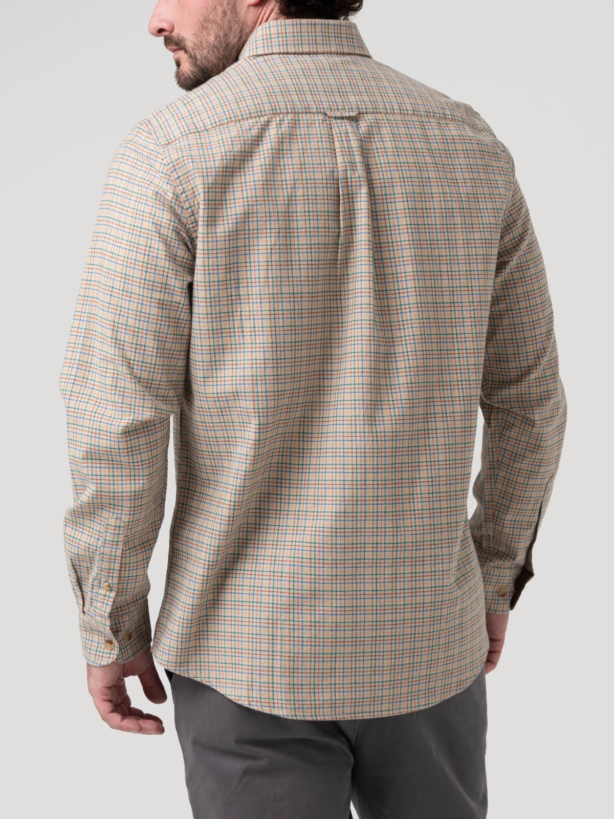 Camisa Algodón Orgánico Hombre Viyella Café Cuadrillé Rockford
