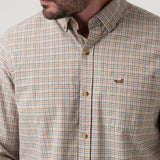 Camisa Algodón Orgánico Hombre Viyella Café Cuadrillé Rockford