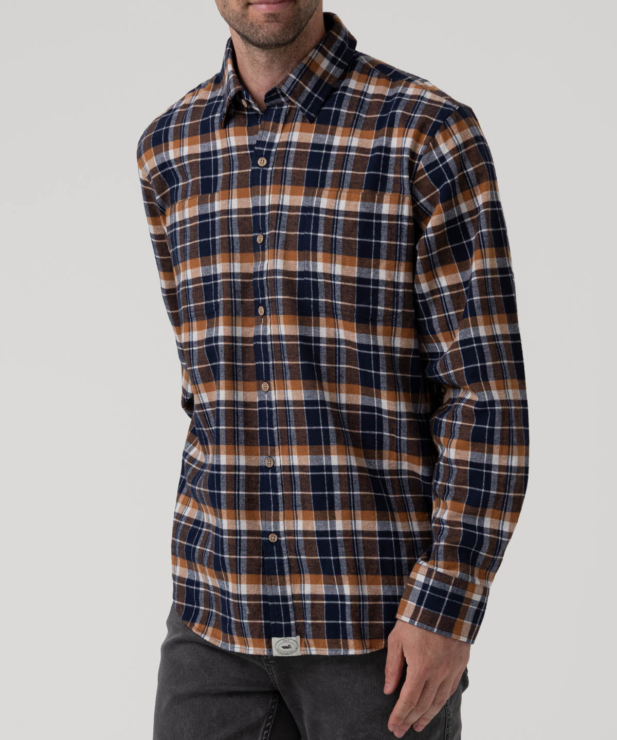 Camisa Algodón Orgánico Hombre Padua Azul Rockford