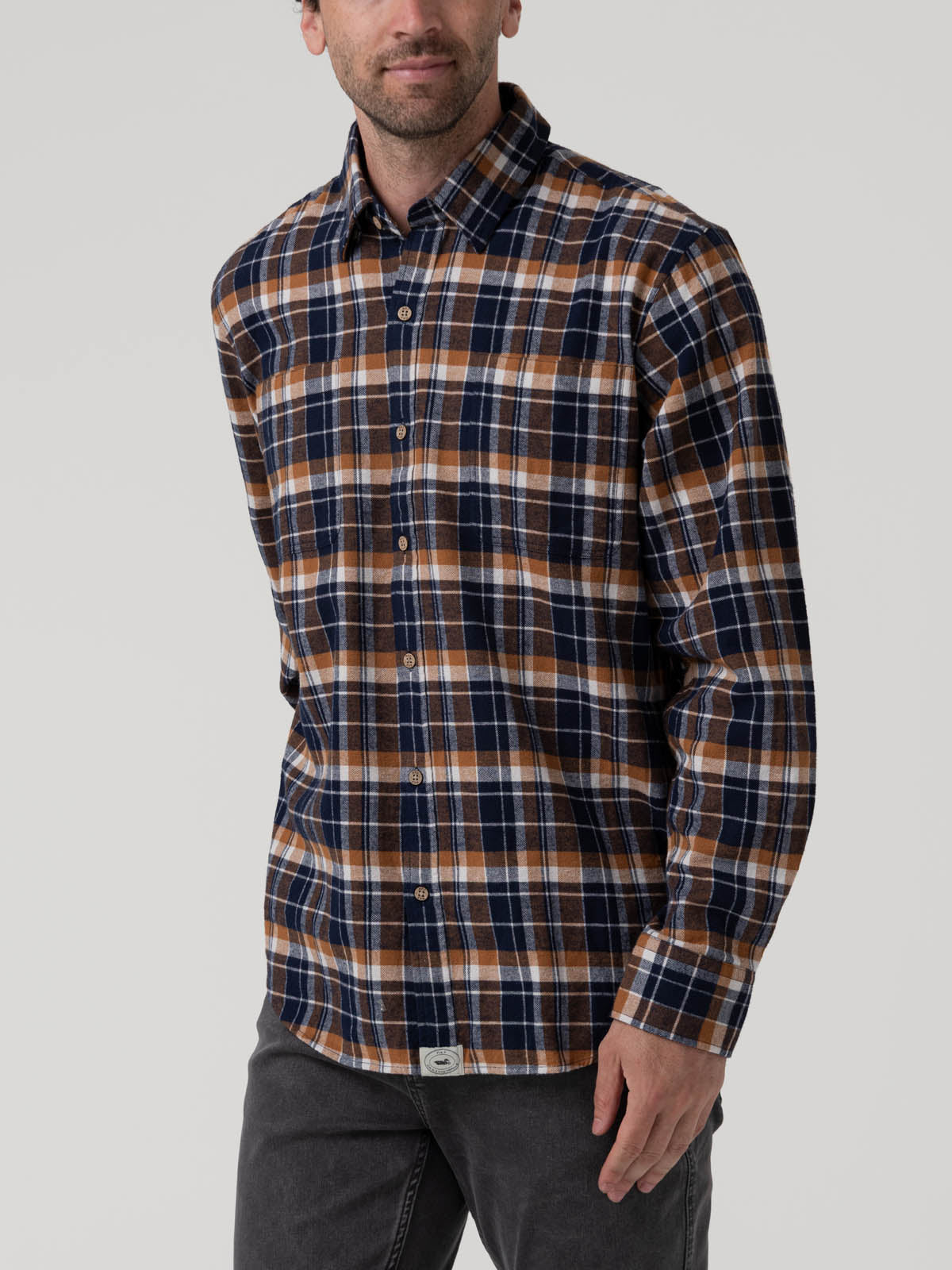 Camisa Algodón Orgánico Hombre Padua Azul Rockford