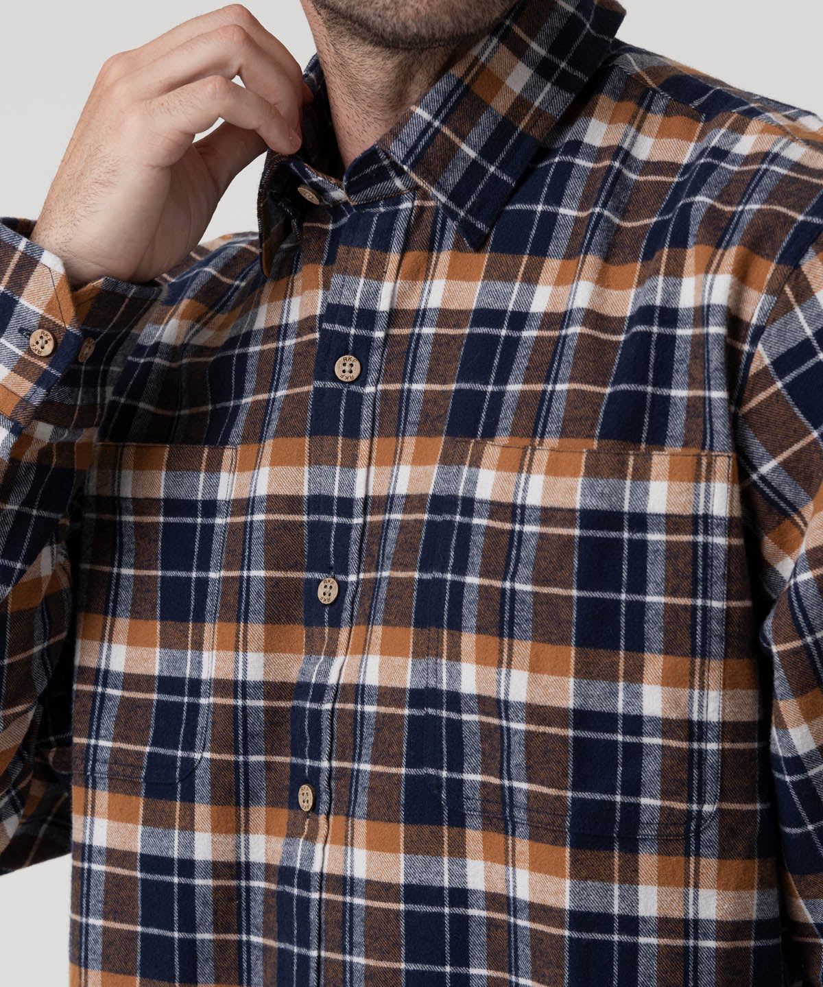 Camisa Algodón Orgánico Hombre Padua Azul Rockford