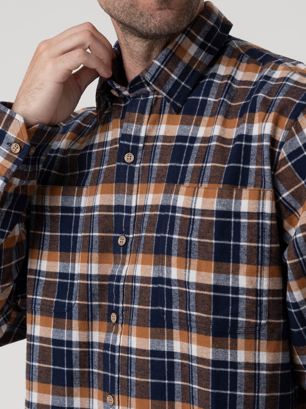 Camisa Algodón Orgánico Hombre Padua Azul Rockford
