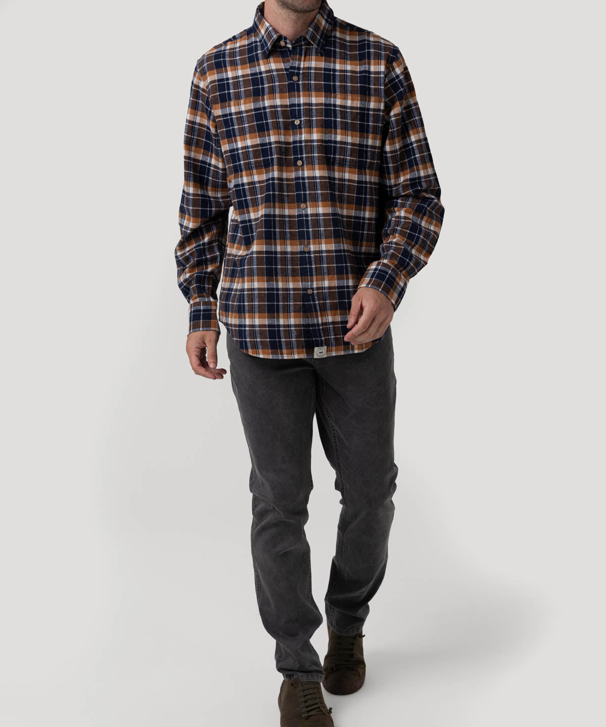 Camisa Algodón Orgánico Hombre Padua Azul Rockford