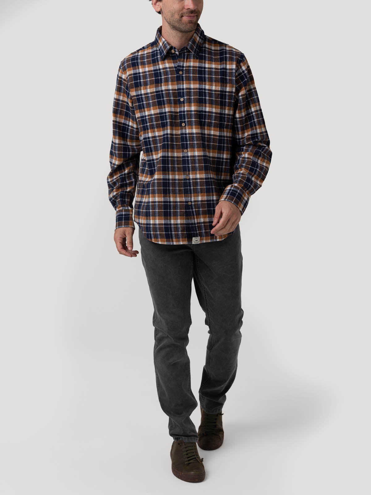 Camisa Algodón Orgánico Hombre Padua Azul Rockford