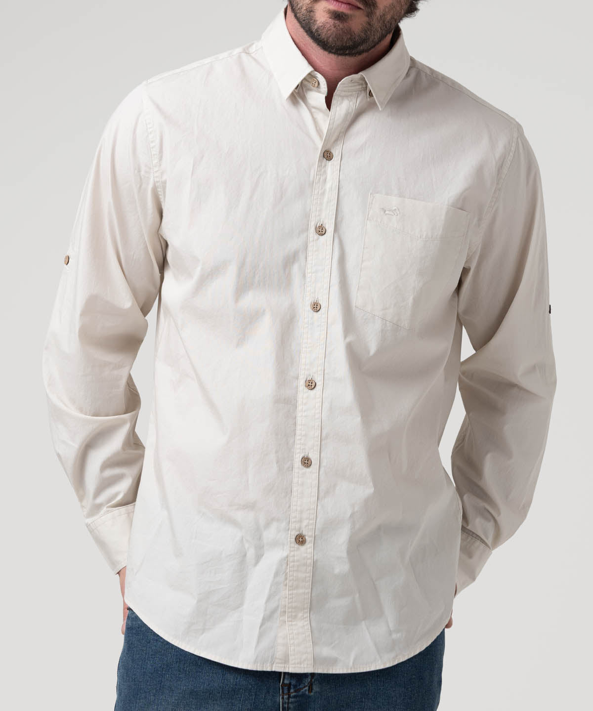Camisa Algodón Orgánico Hombre Galiton Blanco Rockford