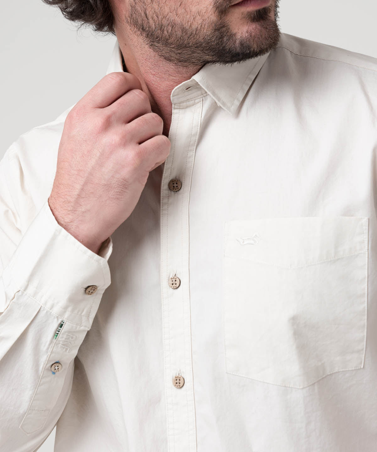 Camisa Algodón Orgánico Hombre Galiton Blanco Rockford