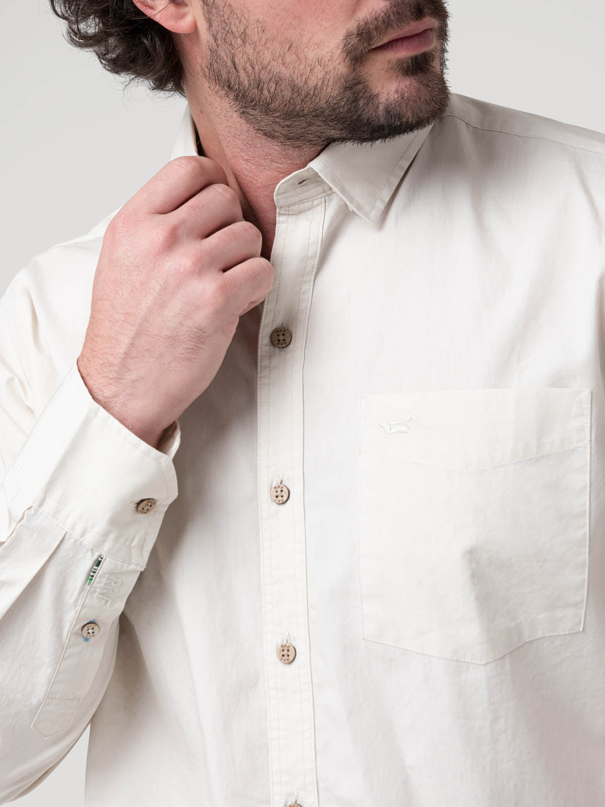 Camisa Algodón Orgánico Hombre Galiton Blanco Rockford