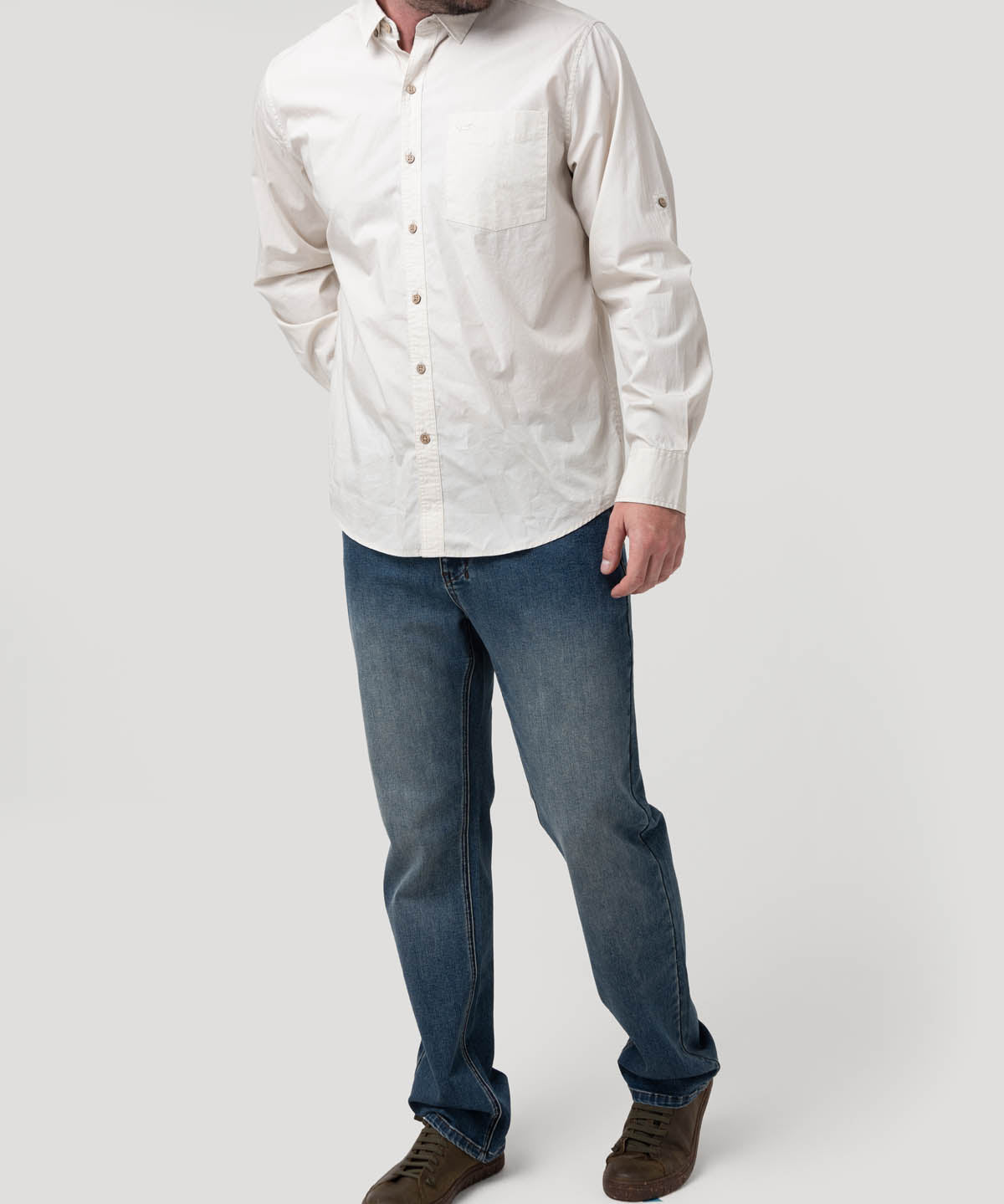 Camisa Algodón Orgánico Hombre Galiton Blanco Rockford