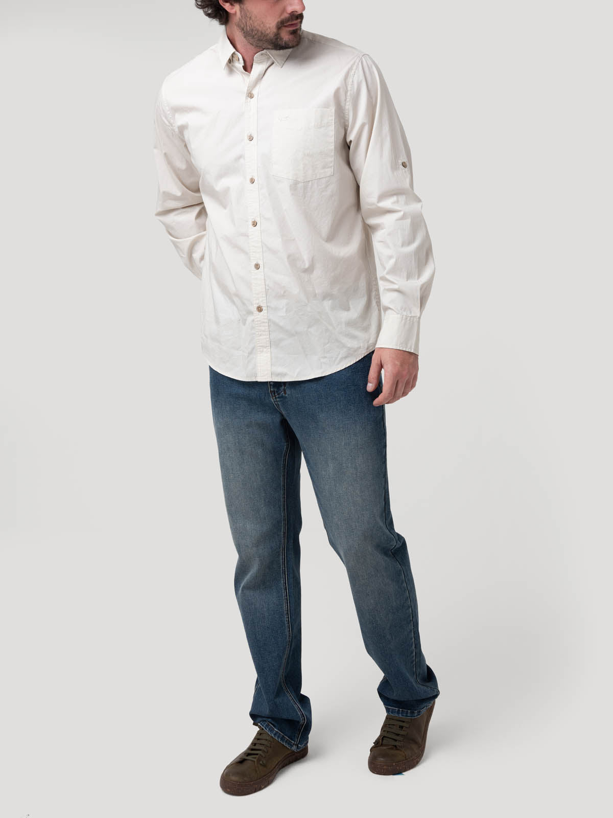 Camisa Algodón Orgánico Hombre Galiton Blanco Rockford